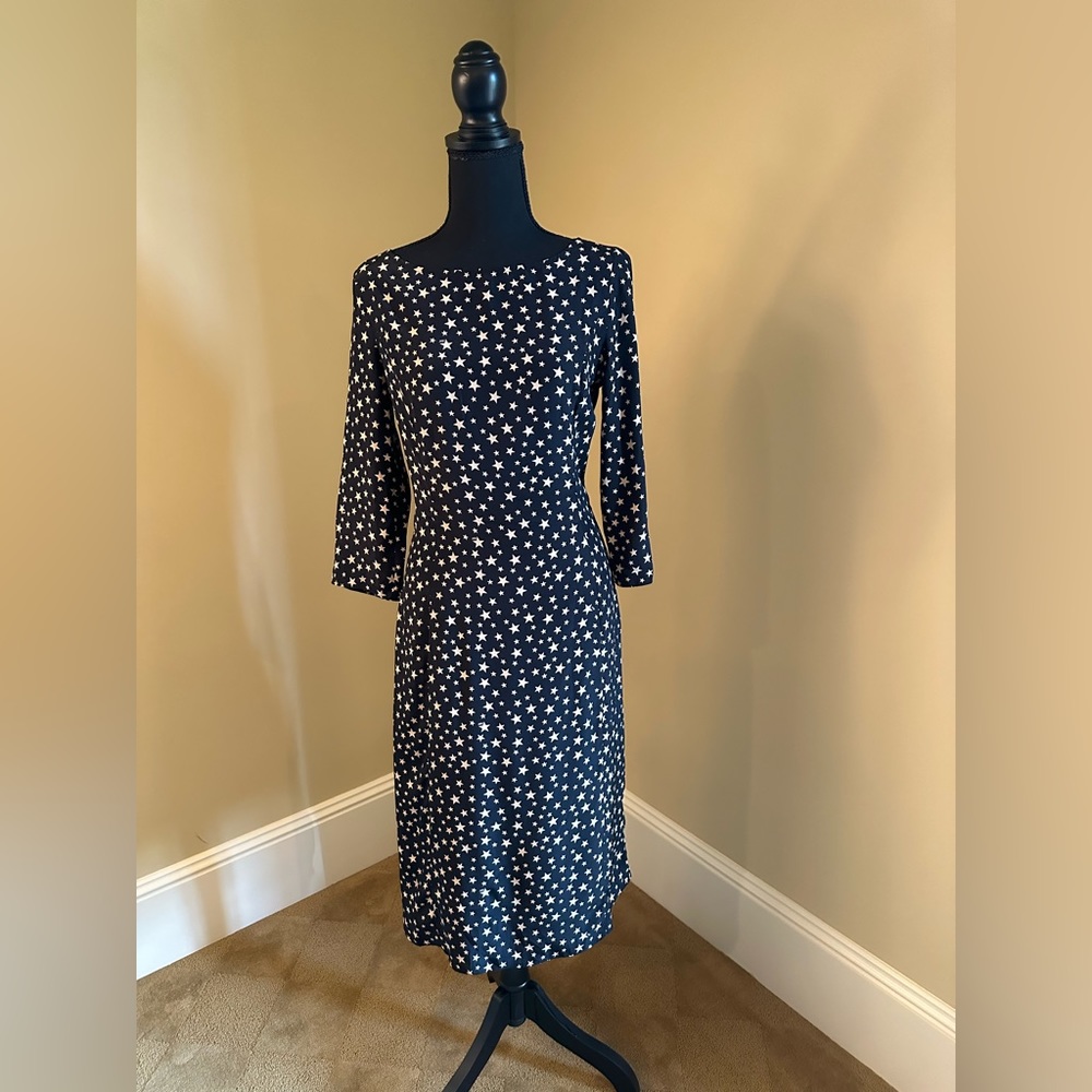 HVN Dress. Silk black dress with stars.